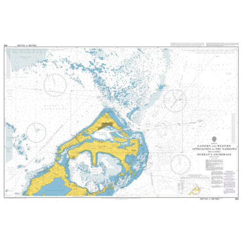 Admiralty - 0868 - carte marine - Approches Est et Ouest des Narrows, y compris le mouillage de Murray