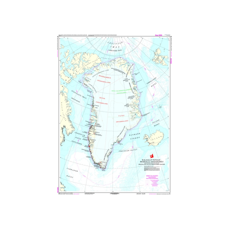 Danish Hydrographic Office - Kort G - Kalaallit Nunaat - Imartallu avatangiisui (Gronland med omgivende farvande) Greenland with