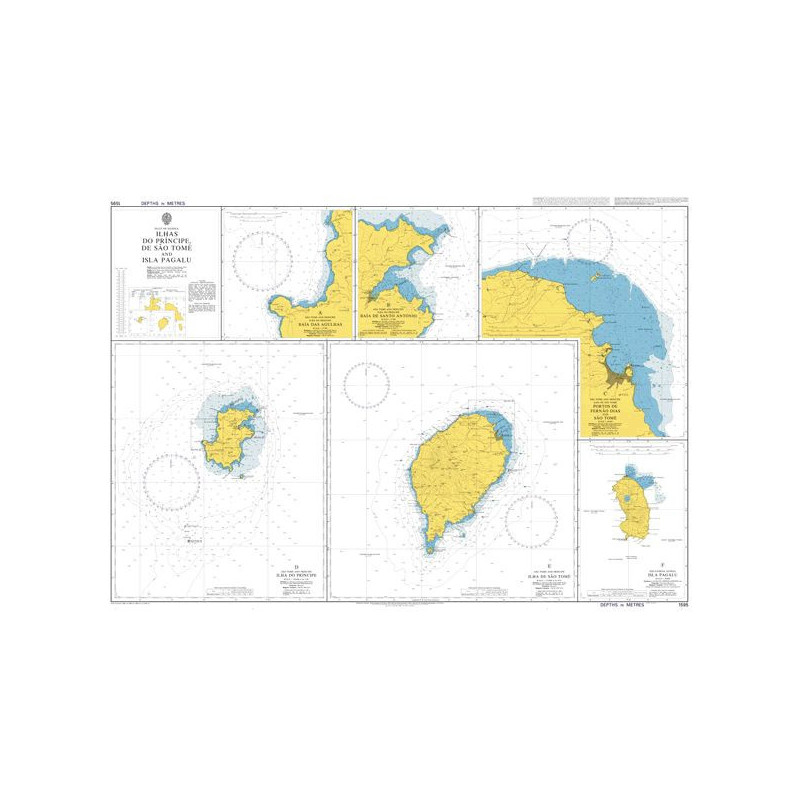Admiralty - 1595 - nautical chart - Ilhas do Principe - De Sao Tome and Isla Pagalu