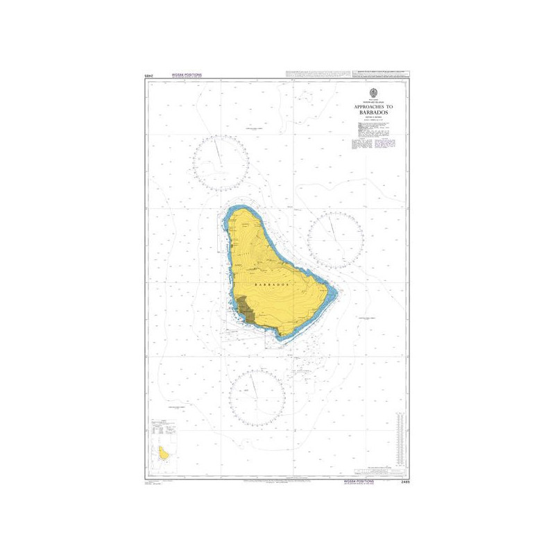 Admiralty - 2485 - carte marine - Approches de la Barbade