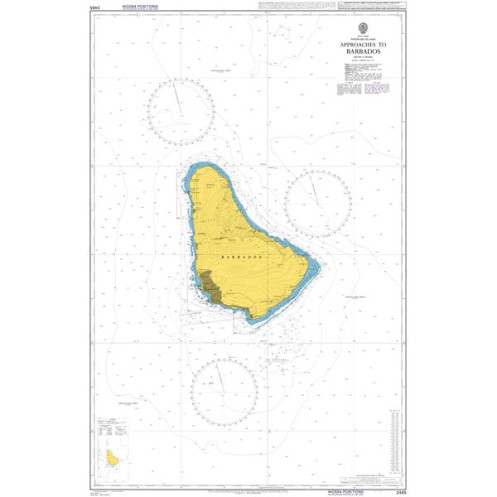 Admiralty - 2485 - carte marine - Approches de la Barbade