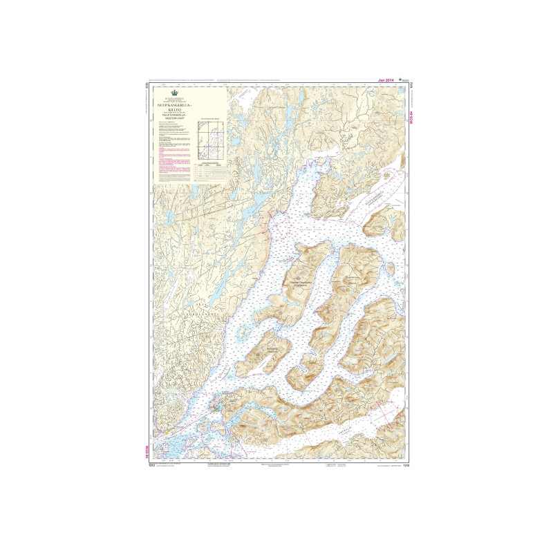 Danish Hydrographic Office - 1312 - Kitaata Sineriaa (Groenland Vestkyst) The West Coast of Greeenland. Nuup Kangerlua Killeq, (