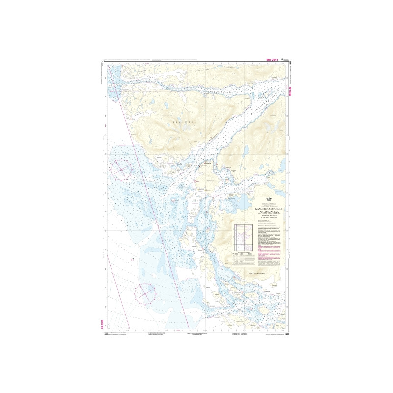 Danish Hydrographic Office - 1461 - Kitaata Sineriaa (Groenland Vestkyst) The West Coast of Greeenland Kangerlussuarmut Pulammag