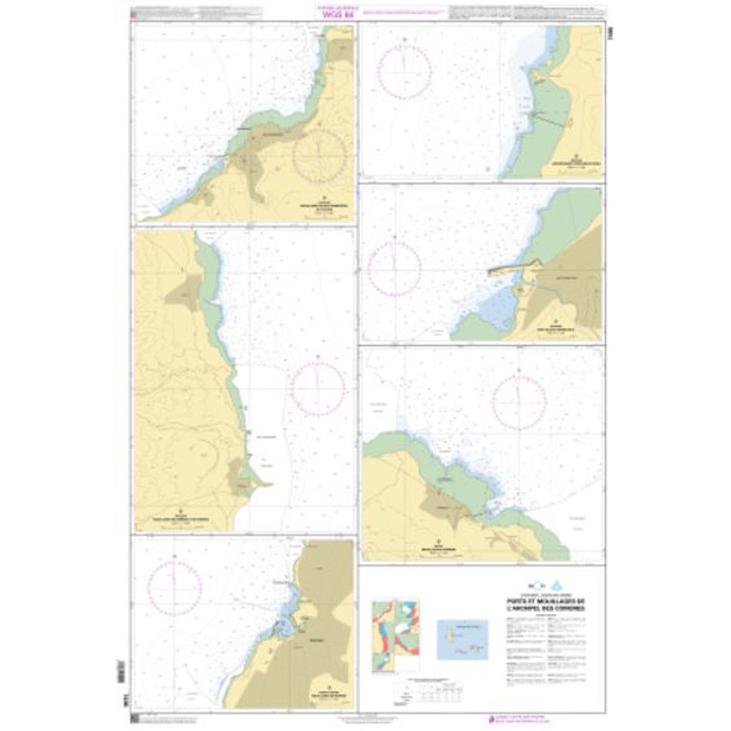 Shom C - 7495 - Ports et mouillages de l'archipel des Comores