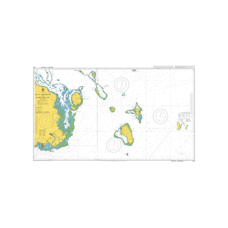 Admiralty - 0744 - carte marine - Du port de Suva à l'île de Koro