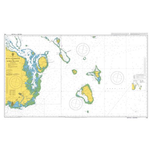 Admiralty - 0744 - carte marine - Du port de Suva à l'île de Koro