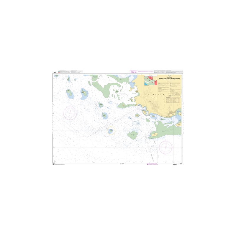 Shom C - 7763 - Abords Sud-Ouest de l'île des Pins - Baies de Kuto et de Kanuméra