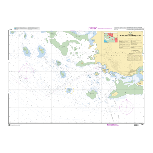 Shom C - 7763 - Abords Sud-Ouest de l'Île des Pins - Baies de Kuto et de Kanuméra