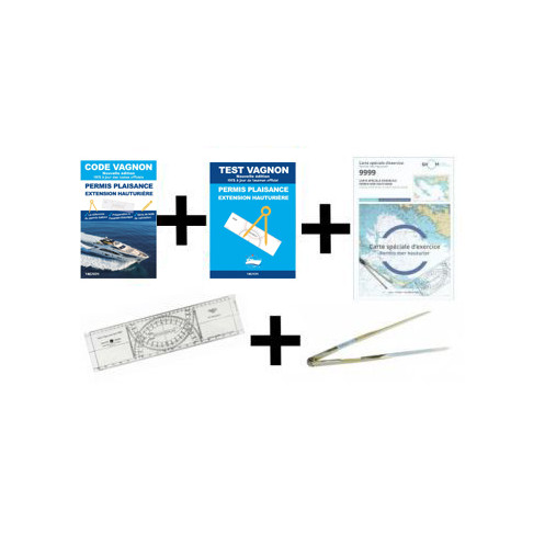 Code Vagnon - Pack permis plaisance extension hauturière : code + test + carte + règle Cras + compas Code Vagnon - Pack permis plaisance extension hauturière : code + test + carte + règle Cras + compas