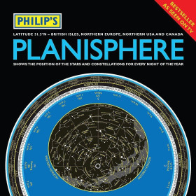 AST0100 - Planisphere 11.75" north 51.5 degrees, use in Britain and Ireland, nothern Europe, northem USA and Canada