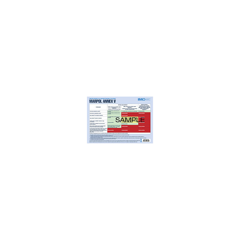 OMI - MARPOL Annex V Discharge Provisions Placard