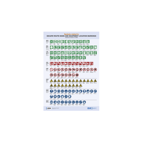 OMI - IMO988E - Poster: Symbols related to Escape Route Signs and Equipment Location Markings