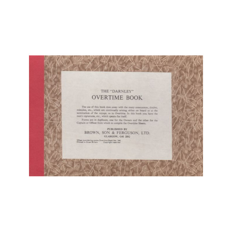 Brown, Son & Ferguson Ltd - LBK0165 - Overtime Book - Darnley