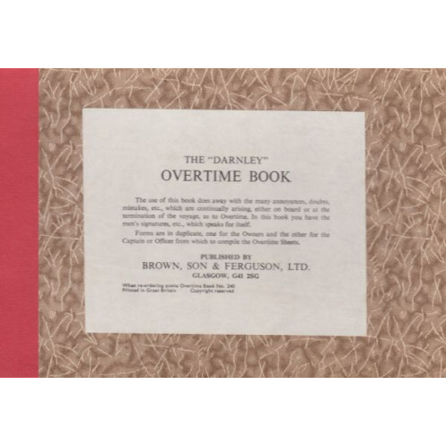 Brown, Son & Ferguson Ltd - Overtime Book - Darnley