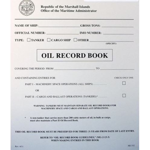 International Registries - LBK0141 - Marshall Island Oil Record Book