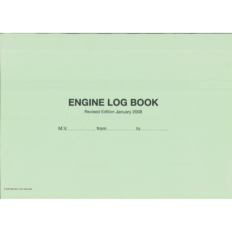 KH Charts - Engine Log Book - 3 Months