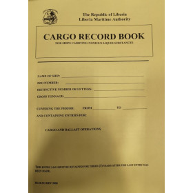 Cargo record book - for ships carrying noxious liguid substances