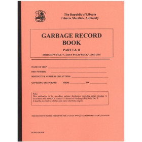 Liberia Maritime Authority - Liberian garbage record book part 1 & 2 - bulk carriers