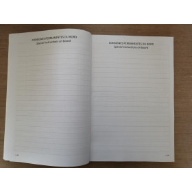 LJB - Journal de bord Hauturier 1 moteur A4 - Bridge log book 1 engine - 92 jours - A4