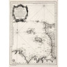 Reproduction of old nautical chart of the Normandy and Brittany, Chausey, Jersey in 1750 - V2