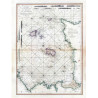 Reproduction carte marine ancienne des Îles de Jersey, Guernesey, Chausey en 1781