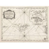 Reproduction of old nautical chart of the islands of Alderney and Chausey in 1750