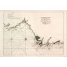 Reproduction carte marine ancienne du Cap Frehel à Tregastel en 1693