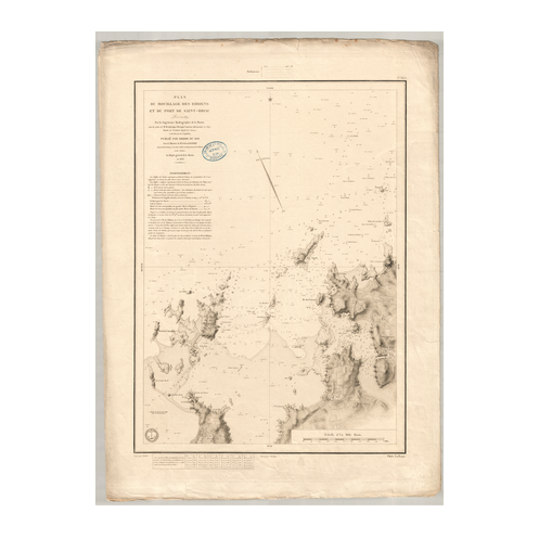 Reproduction of old nautical chart - 835 - SAINT-MALO (Baie), SAINT-BRIAC (Abords). - FRANCE (Côte Nord) - ATLANTIQUE, MANCHE -