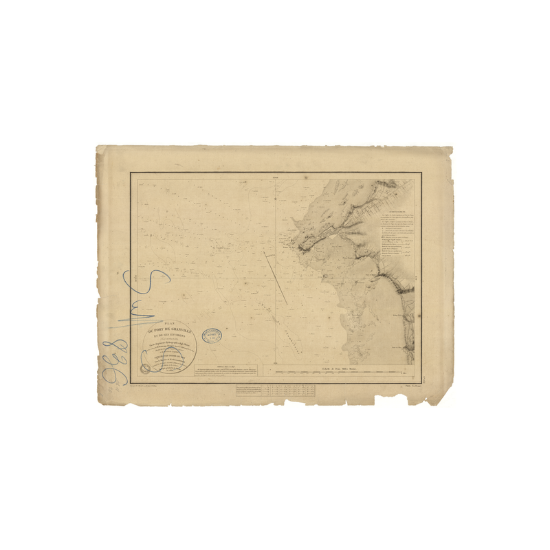 Reproduction carte marine ancienne - 836 - GRANVILLE (Abords) - FRANCE (Côte Nord) - ATLANTIQUE, MANCHE - (1836 - ?)