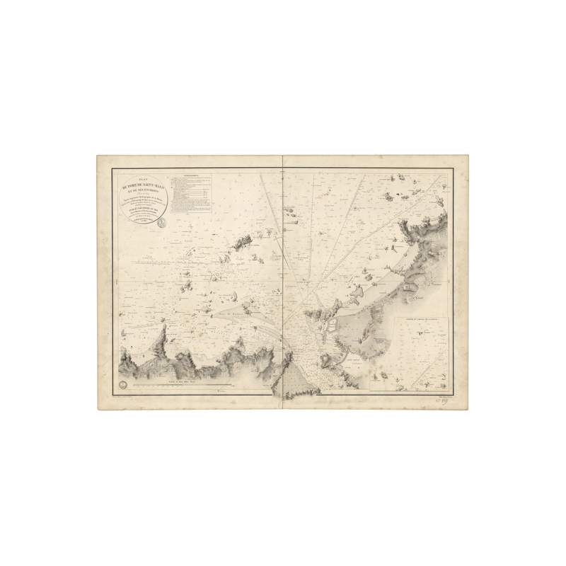 Reproduction carte marine ancienne Shom - 839 - SAINT-MALO (Abords) - FRANCE (Côte Nord) - Atlantique,MANCHE - (1836 -