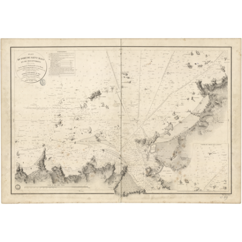 Reproduction carte marine ancienne - 839 - SAINT-MALO (Abords) - FRANCE (Côte Nord) - ATLANTIQUE, MANCHE - (1836 - 1893) Reproduction carte marine ancienne - 839 - SAINT-MALO (Abords) - FRANCE (Côte Nord) - ATLANTIQUE, MANCHE - (1836 - 1893)