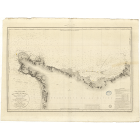Reproduction carte marine ancienne - 845 - CHERBOURG (Abords), LEVI (Cap), VAUVILLE (Anse) - FRANCE (Côte Nord) - ATLANTIQUE, MA