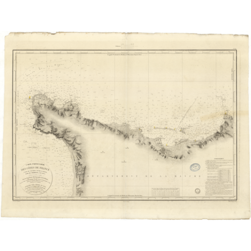 Reproduction carte marine ancienne - 845 - CHERBOURG (Abords), LEVI (Cap), VAUVILLE (Anse) - FRANCE (Côte Nord) - ATLANTIQUE, MA Reproduction carte marine ancienne - 845 - CHERBOURG (Abords), LEVI (Cap), VAUVILLE (Anse) - FRANCE (Côte Nord) - ATLANTIQUE, MA