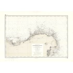 Reproduction carte marine ancienne Shom - 846 - BARFLEUR (Abords), QUERQUEVILLE, SAINT VAAST LA HOUGUE - FRANCE (Côte N