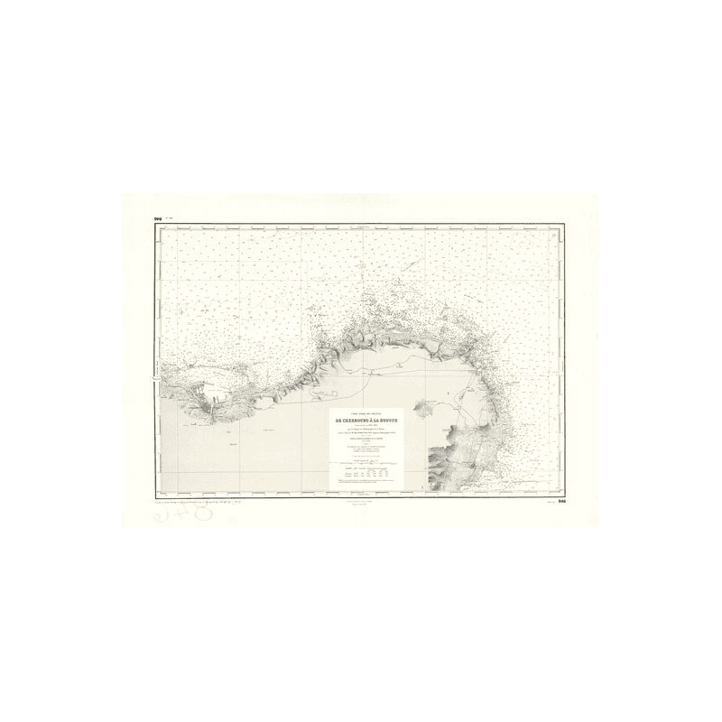 Reproduction carte marine ancienne Shom - 846 - BARFLEUR (Abords), QUERQUEVILLE, SAINT VAAST LA HOUGUE - FRANCE (Côte N