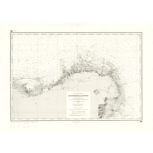 Reproduction carte marine ancienne Shom - 846 - BARFLEUR (Abords), QUERQUEVILLE, SAINT VAAST LA HOUGUE - FRANCE (Côte N