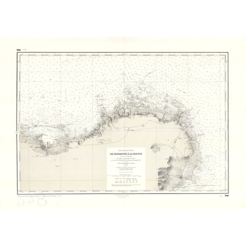 Carte marine ancienne - 846 - BARFLEUR (Abords), QUERQUEVILLE, SAINT VAAST LA HOUGUE - FRANCE (Côte Nord) - ATLANTIQUE, MANCHE -