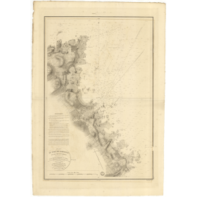 Reproduction carte marine ancienne Shom - 848 - BARFLEUR (Port) - FRANCE (Côte Nord) - Atlantique,MANCHE - (1836 - ?)