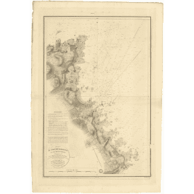 Reproduction carte marine ancienne - 848 - BARFLEUR (Port) - FRANCE (Côte Nord) - ATLANTIQUE, MANCHE - (1836 - ?)