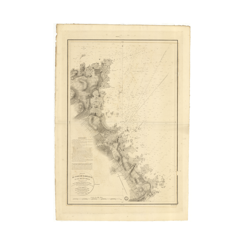 Reproduction carte marine ancienne Shom - 848 - BARFLEUR (Port) - FRANCE (Côte Nord) - Atlantique,MANCHE - (1836 - ?)