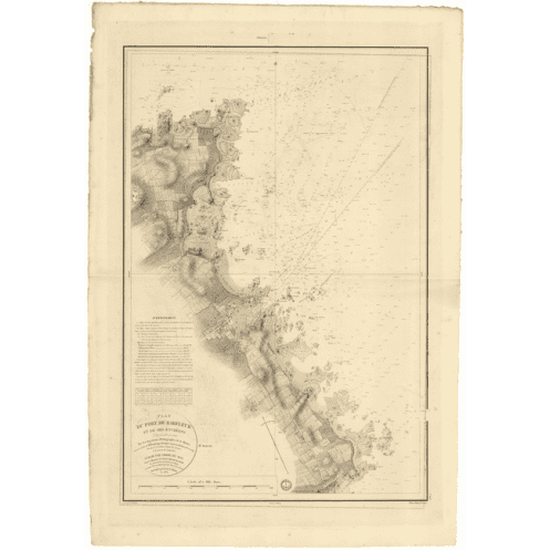 Carte marine ancienne - 848 - BARFLEUR (Port) - FRANCE (Côte Nord) - Atlantique, MANCHE - (1836 - ?)