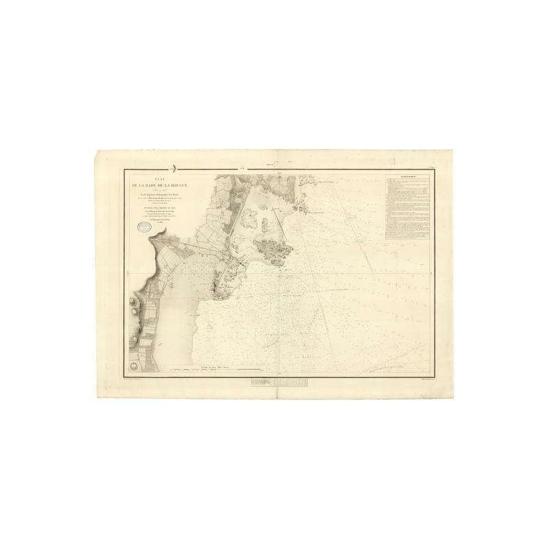 Reproduction carte marine ancienne Shom - 849 - HOUGUE (Rade), SAINT-VAAST-LA-HOUGUE (Rade) - FRANCE (Côte Nord) - ATLA