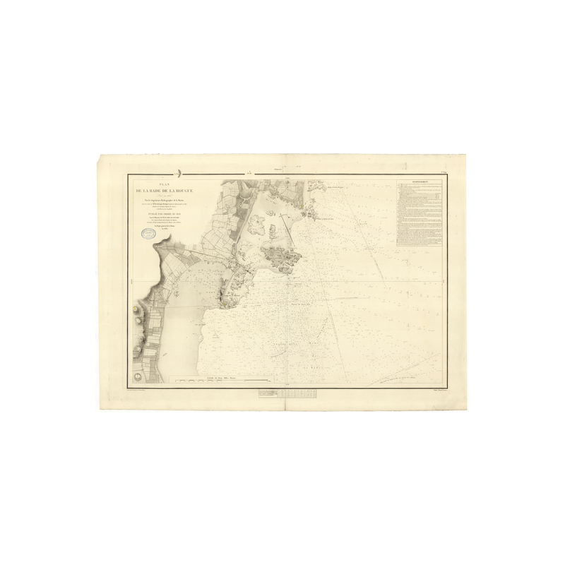Reproduction carte marine ancienne - 849 - HOUGUE (Rade), SAINT-VAAST-LA-HOUGUE (Rade) - FRANCE (Côte Nord) - ATLANTIQUE, MANCHE