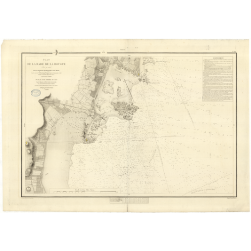 Reproduction carte marine ancienne Shom - 849 - HOUGUE (Rade), SAINT-VAAST-LA-HOUGUE (Rade) - FRANCE (Côte Nord) - ATLA