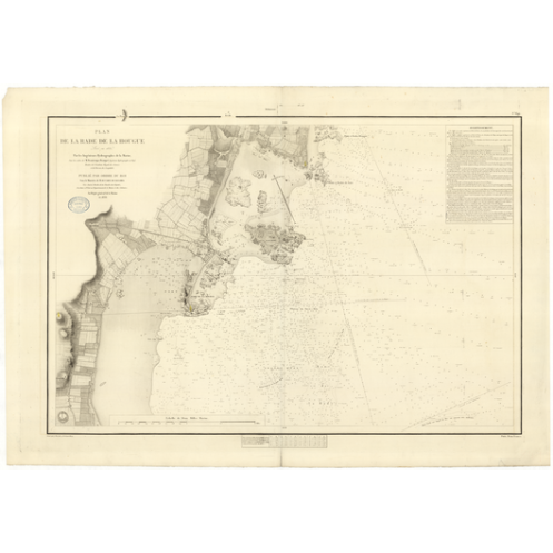 Carte marine ancienne - 849 - HOUGUE (Rade), SAINT-VAAST-LA-HOUGUE (Rade) - FRANCE (Côte Nord) - ATLANTIQUE, MANCHE - (1836 - 19