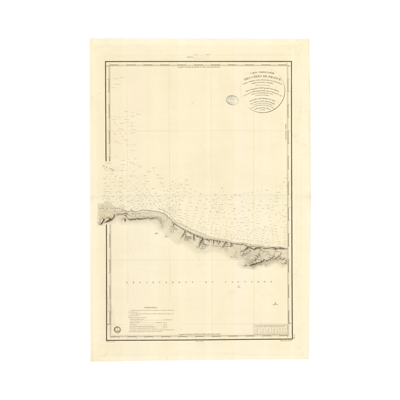 Reproduction carte marine ancienne Shom - 867 - SEINE (Baie), GRANDCAMP, FONTENAILLES - FRANCE (Côte Nord) - Atlantique