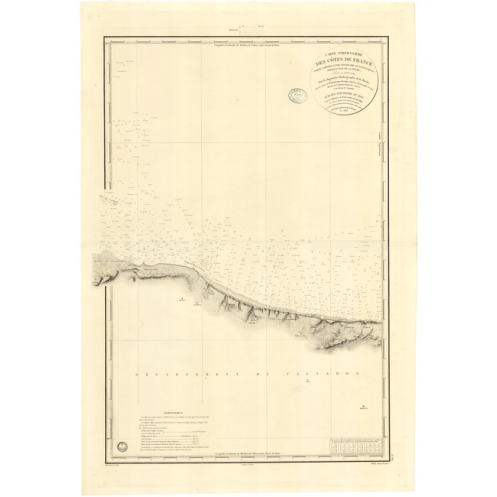 Reproduction carte marine ancienne Shom - 867 - SEINE (Baie), GRANDCAMP, FONTENAILLES - FRANCE (Côte Nord) - Atlantique