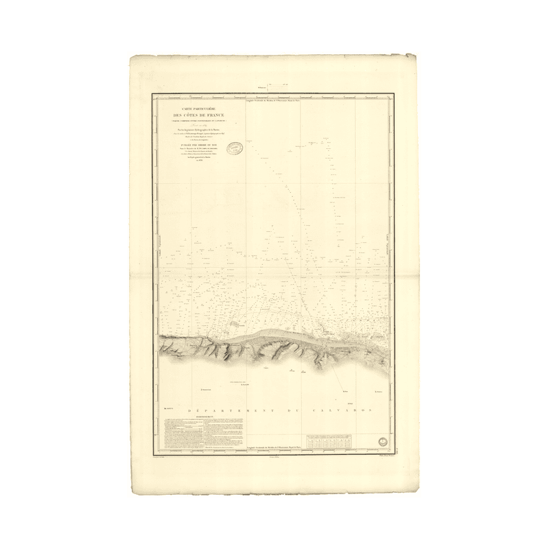 Reproduction carte marine ancienne - 868 - SEINE (Baie), FONTENAILLES, LANGRUNE - FRANCE (Côte Nord) - ATLANTIQUE, MANCHE - (183