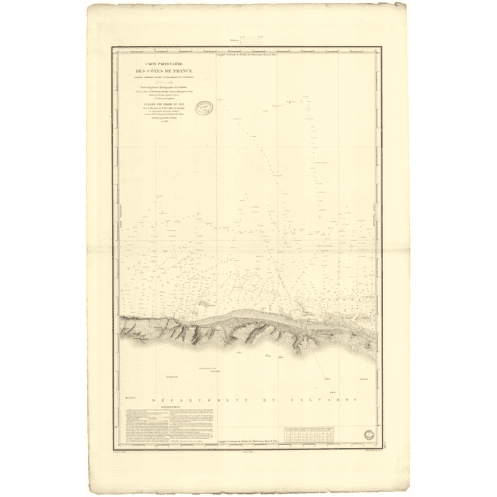 Reproduction carte marine ancienne - 868 - SEINE (Baie), FONTENAILLES, LANGRUNE - FRANCE (Côte Nord) - ATLANTIQUE, MANCHE - (183 Reproduction carte marine ancienne - 868 - SEINE (Baie), FONTENAILLES, LANGRUNE - FRANCE (Côte Nord) - ATLANTIQUE, MANCHE - (183