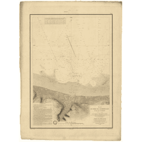 Reproduction carte marine ancienne - 869 - SEINE (Baie), COURSEULLES (Abords) - FRANCE (Côte Nord) - ATLANTIQUE, MANCHE - (1838